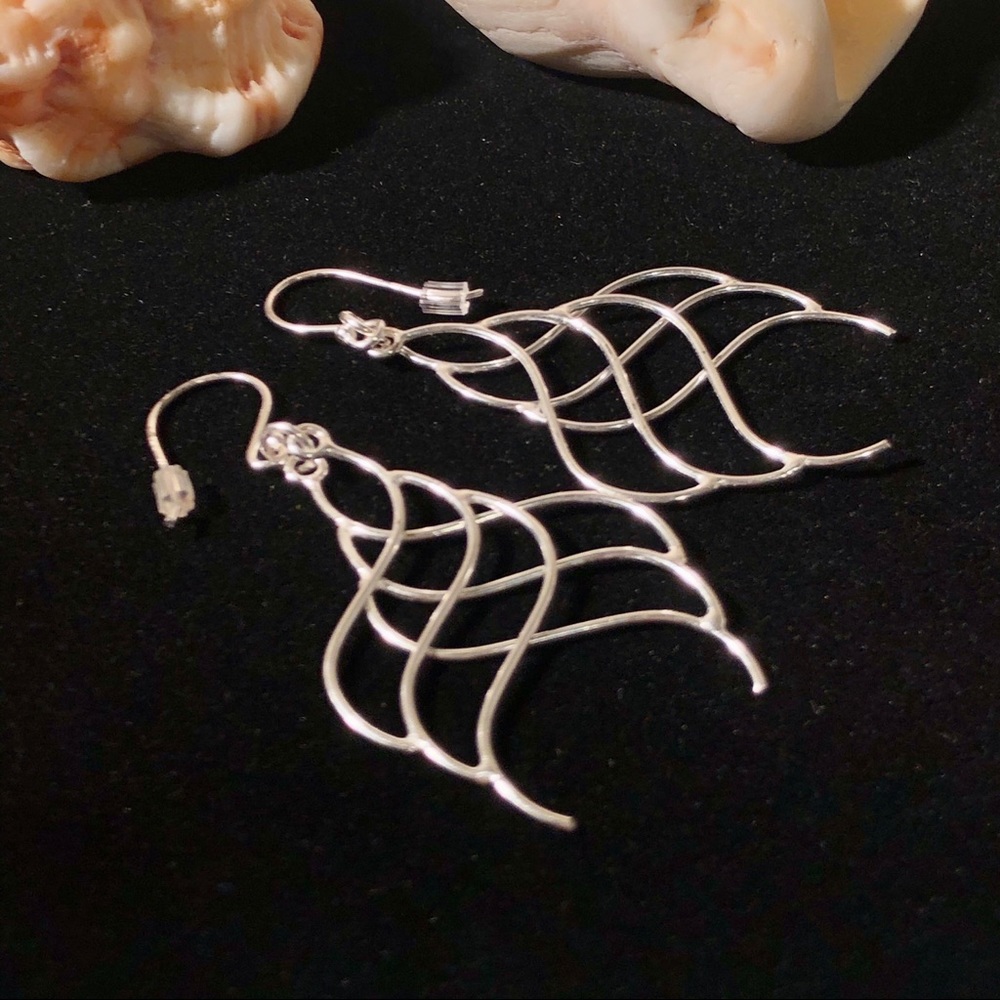 Sterling Silver Earrings, Bright Wings in Motion! - Picture 5 of 8